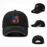 USA Hockey Bigfoot Washed Cotton Baseball Cap Patriotic Sasquatch American Flag 4th of July