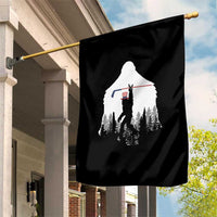 Bigfoot USA Ice Hockey 4th of July Garden Flag Funny Sasquatch Patriotic American Flag