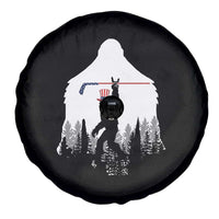 Bigfoot USA Ice Hockey 4th of July Spare Tire Cover Funny Sasquatch Patriotic American Flag