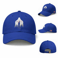 Bigfoot USA Ice Hockey 4th of July Baseball Cap Funny Sasquatch Patriotic American Flag