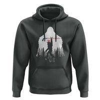 Bigfoot USA Ice Hockey 4th of July Hoodie Funny Sasquatch Patriotic American Flag