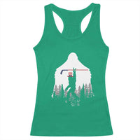 Bigfoot USA Ice Hockey 4th of July Racerback Tank Top Funny Sasquatch Patriotic American Flag