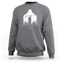 Bigfoot USA Ice Hockey 4th of July Sweatshirt Funny Sasquatch Patriotic American Flag