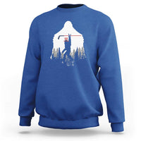 Bigfoot USA Ice Hockey 4th of July Sweatshirt Funny Sasquatch Patriotic American Flag