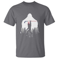 Bigfoot USA Ice Hockey 4th of July T Shirt Funny Sasquatch Patriotic American Flag