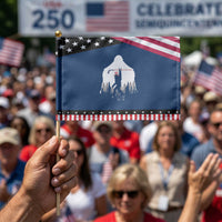 Bigfoot USA Ice Hockey 4th of July Patriotic Handheld Flag Sasquatch American Flag 4th of July