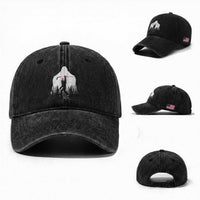 Bigfoot USA Ice Hockey 4th of July Washed Cotton Baseball Cap Funny Sasquatch Patriotic American Flag