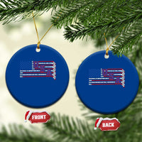 Ice Hockey Sticks American Flag Ceramic Ornament Patriotic Hockey Fan