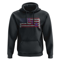 Ice Hockey Sticks American Flag Hoodie Patriotic Hockey Fan