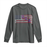 Ice Hockey Sticks American Flag Long Sleeve Shirt Patriotic Hockey Fan