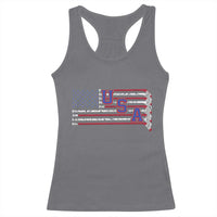 Ice Hockey Sticks American Flag Racerback Tank Top Patriotic Hockey Fan