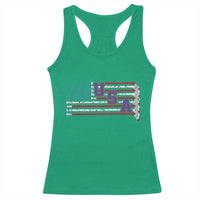 Ice Hockey Sticks American Flag Racerback Tank Top Patriotic Hockey Fan