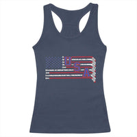 Ice Hockey Sticks American Flag Racerback Tank Top Patriotic Hockey Fan