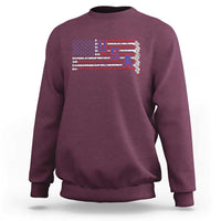 Ice Hockey Sticks American Flag Sweatshirt Patriotic Hockey Fan