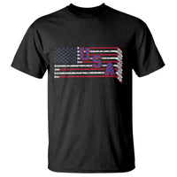 Ice Hockey Sticks American Flag T Shirt Patriotic Hockey Fan
