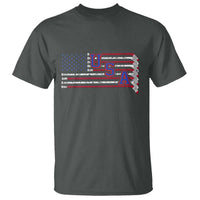 Ice Hockey Sticks American Flag T Shirt Patriotic Hockey Fan