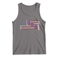 Ice Hockey Sticks American Flag Tank Top Patriotic Hockey Fan