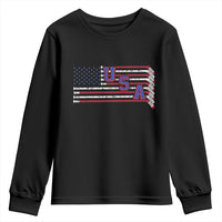 Ice Hockey Sticks American Flag Youth Sweatshirt Patriotic Hockey Fan