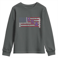 Ice Hockey Sticks American Flag Youth Sweatshirt Patriotic Hockey Fan