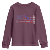 Ice Hockey Sticks American Flag Youth Sweatshirt Patriotic Hockey Fan