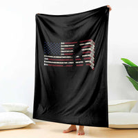 Patriotic Ice Hockey Sticks American Flag Throw Blanket