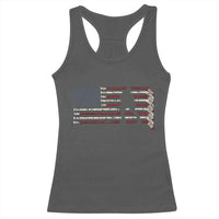 Patriotic Ice Hockey Sticks American Flag Racerback Tank Top