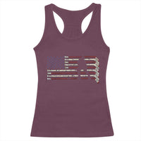 Patriotic Ice Hockey Sticks American Flag Racerback Tank Top