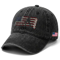 Patriotic Ice Hockey Sticks American Flag Washed Cotton Baseball Cap
