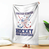 Hockey Champions 2026 Throw Blanket Patriotic Ice Hockey Fan