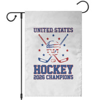 Hockey Champions 2026 Garden Flag Patriotic Ice Hockey Fan