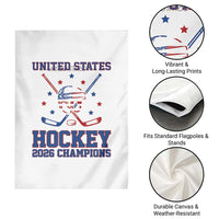 Hockey Champions 2026 Garden Flag Patriotic Ice Hockey Fan