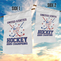 Hockey Champions 2026 Garden Flag Patriotic Ice Hockey Fan