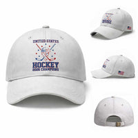 Hockey Champions 2026 Baseball Cap Patriotic Ice Hockey Fan