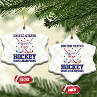 Hockey Champions 2026 Ceramic Ornament Patriotic Ice Hockey Fan