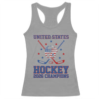 Hockey Champions 2026 Racerback Tank Top Patriotic Ice Hockey Fan