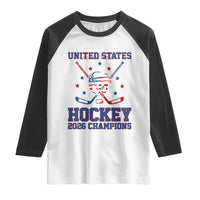 Hockey Champions 2026 Raglan Shirt Patriotic Ice Hockey Fan