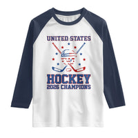 Hockey Champions 2026 Raglan Shirt Patriotic Ice Hockey Fan