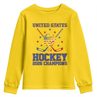 Hockey Champions 2026 Youth Sweatshirt Patriotic Ice Hockey Fan
