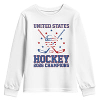 Hockey Champions 2026 Youth Sweatshirt Patriotic Ice Hockey Fan