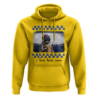 Hockey Mom Raccoon Iced Coffee Hoodie I Live Here Now