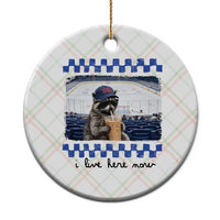 Hockey Mom Raccoon Iced Coffee Ceramic Ornament I Live Here Now
