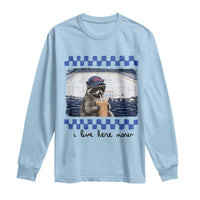 Hockey Mom Raccoon Iced Coffee Long Sleeve Shirt I Live Here Now