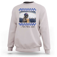 Hockey Mom Raccoon Iced Coffee Sweatshirt I Live Here Now