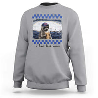 Hockey Mom Raccoon Iced Coffee Sweatshirt I Live Here Now
