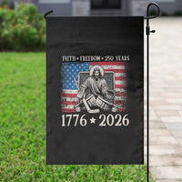 250 Years Faith and Freedom Christian Garden Flag Jesus Hockey Player 4th of July American Flag