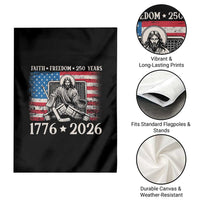 250 Years Faith and Freedom Christian Garden Flag Jesus Hockey Player 4th of July American Flag