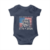 250 Years Faith and Freedom Christian Baby Onesie Jesus Hockey Player 4th of July American Flag