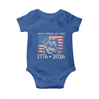 250 Years Faith and Freedom Christian Baby Onesie Jesus Hockey Player 4th of July American Flag