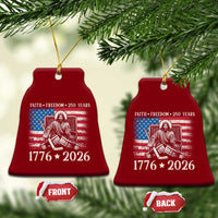 250 Years Faith and Freedom Christian Ceramic Ornament Jesus Hockey Player 4th of July American Flag