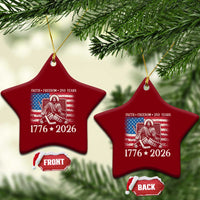 250 Years Faith and Freedom Christian Ceramic Ornament Jesus Hockey Player 4th of July American Flag
